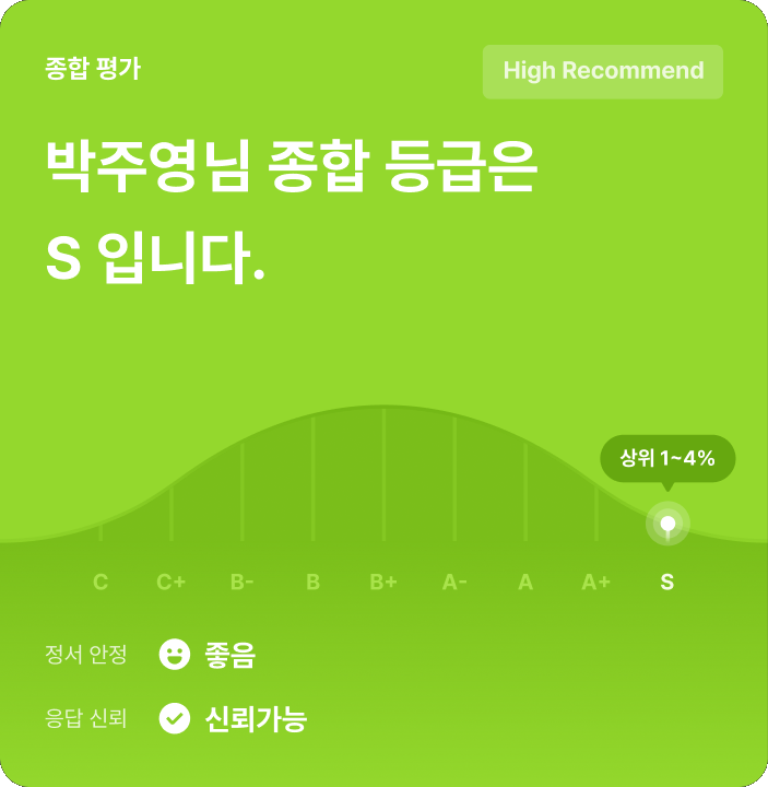 종합 등급 S 카드